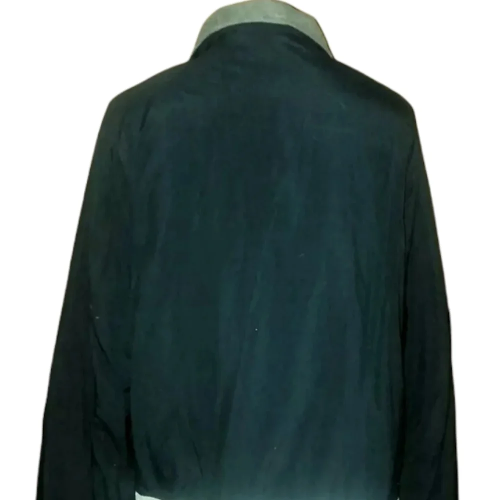 J.Crew Men's Large Winter Coat Navy Blue Silver Insulated Jacket Full Zip Outer